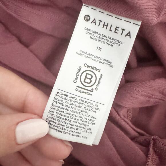 ATHLETA Santorini Cinch Midi Dress Tawny Rose 1X - Picture 10 of 11